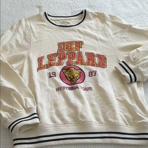 Pilcro Cream Top with Black Trim